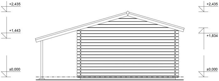 Zahradní domek Luka 350x250 Ekonomik, přístřešek