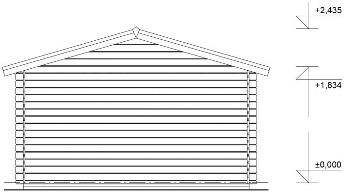 Zahradní domek Luka 350x250 Ekonomik, dvoukřídlé dveře