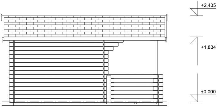 Zahradní domek Luka 350x250 Ekonomik, dvoukřídlé dveře