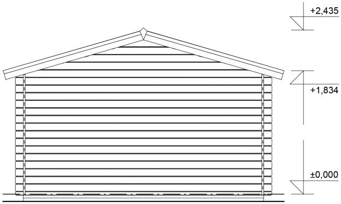 Zahradní domek Laura 350x250 Ekonomik, dvoukřídlé dveře