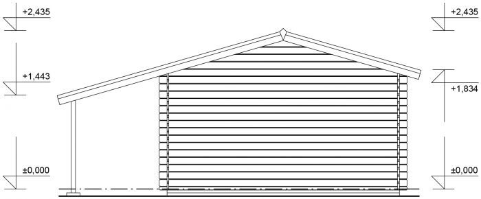 Zahradní domek Laura 350x250 Ekonomik, dvoukřídlé dveře, přístřešek