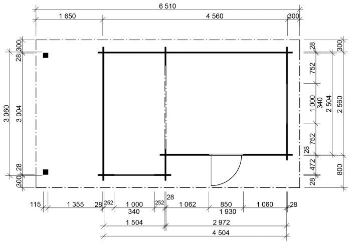 Zahradní domek Ueli 450x300 s přístřeškem