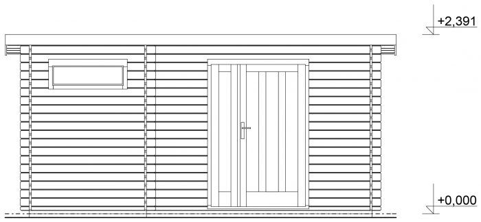 Zahradní domek Ueli 450x300 s dvoukřídlými dveřmi