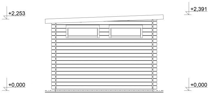 Zahradní domek Ueli 450x300 s dvoukřídlými dveřmi