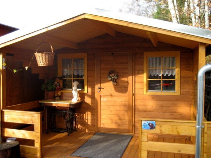 Zahradní domek Bruno 3.5 s proslouženou terasou, šindel,oplechování střechy