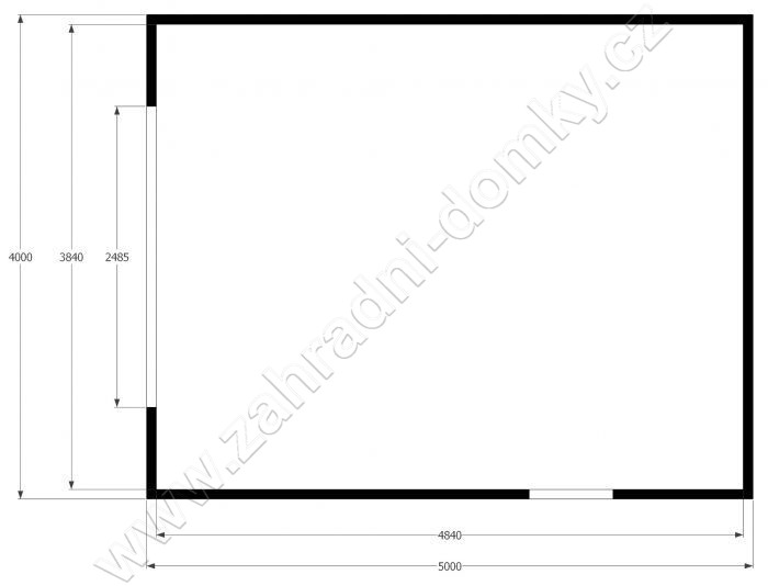 Dřevěná garáž 400x500 - půdorys