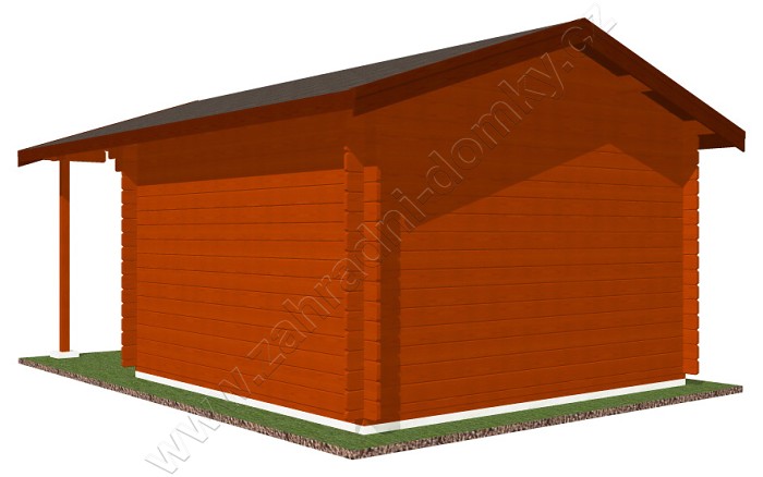 Zahradní domek Laura 300x300 Ekonomik, čelní přesah střechy 170 cm