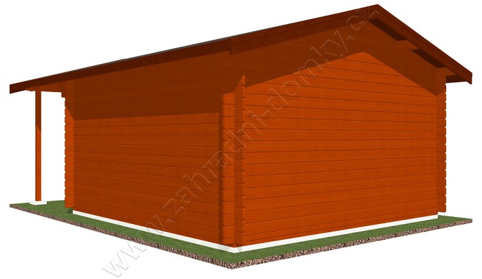 Zahradní domek Laura 350x350 Ekonomik, čelní přesah střechy 170 cm