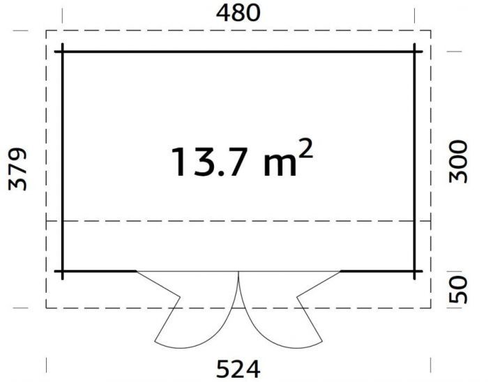 Zahradní domek Ines 480x300