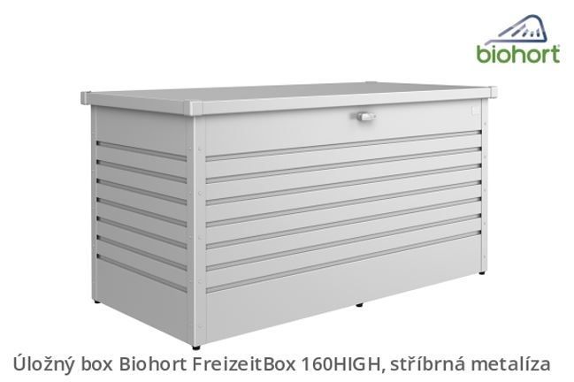 Úložný box FreizeitBox 160 HIGH, stříbrná metalíza - Biohort