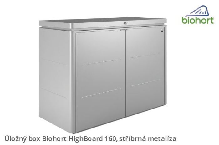 Úložný box HighBoard 160, stříbrná metalíza - Biohort