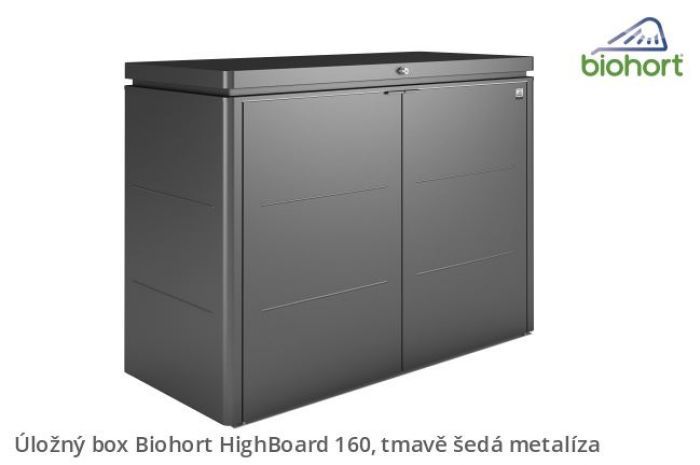 Úložný box HighBoard 160, tmavě šedá metalíza - Biohort