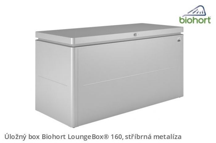 Úložný box LoungeBox 160, stříbrná metalíza - Biohort