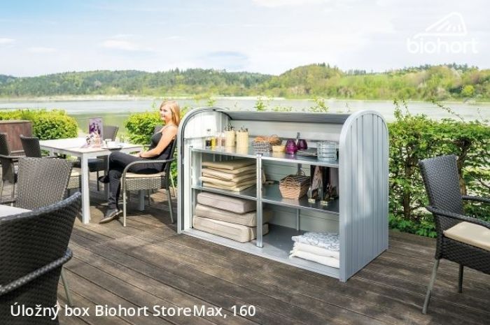Úložný box StoreMax 160, stříbrná metalíza - Biohort