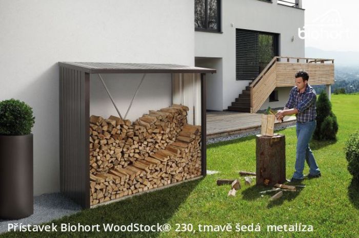 Přístavek WoodStock 230, tmavě šedá metalíza - Biohort