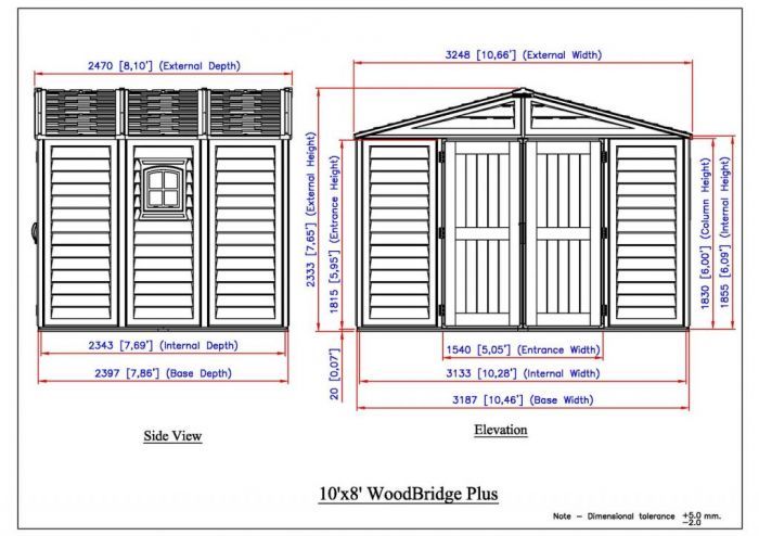 Zahradní plastový domek Duramax WoodBridge Plus 10,5x8