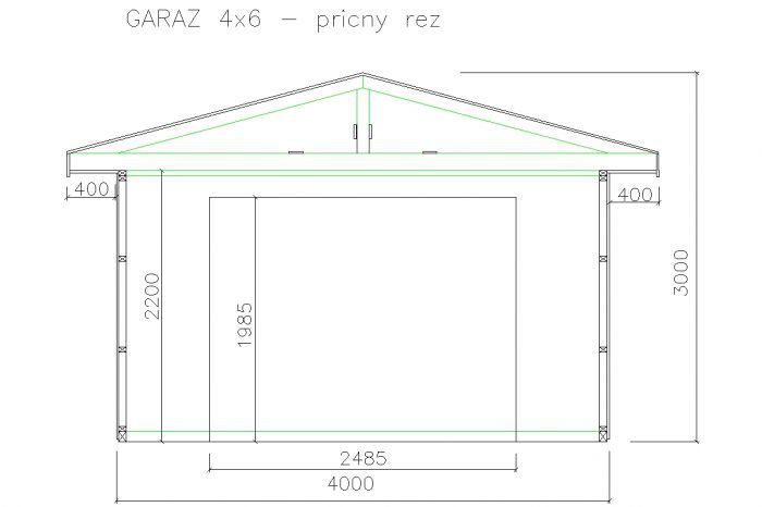 Dřevěná garáž 400x600