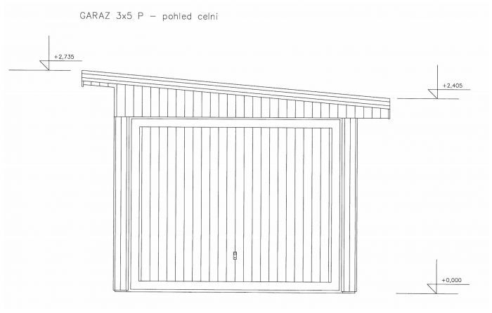 Garáž dřevěná 3x5m s pultovou střechou