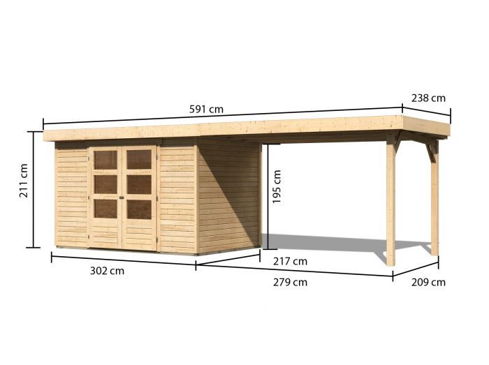 Zahradní domek Askola 4 + přístavek 280 cm