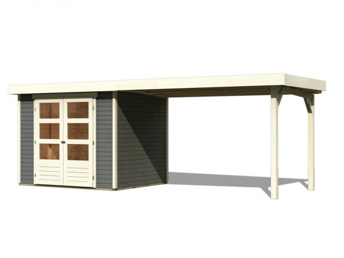 Zahradní domek Askola 4 + přístavek 280 cm, tmavě šedý