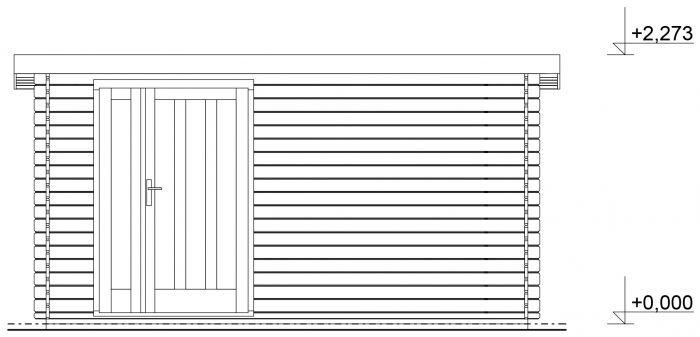 Zahradní domek Roland 400x350 s dvoukřídlými dveřmi