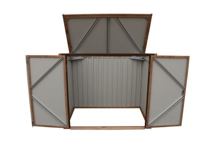 Úložný box na popelnice Duramax 154,2 x 96 cm x 130,5 cm - imitace dřeva 74045