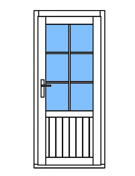 Dřevěné dveře Linde 84x181 cm, 2/3 sklo, pravé