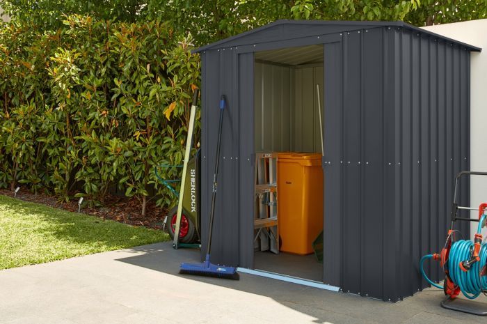 Plechový zahradní domek Globel 6x5 antracit se střešním oknem