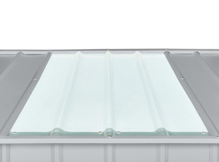 Plechový zahradní domek Globel 10x8 zelený se střešním oknem