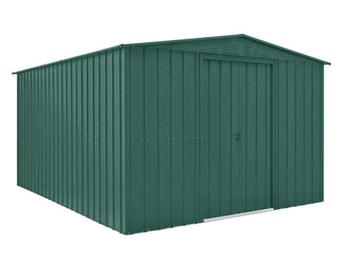 Plechový zahradní domek Globel 10x12 zelený se střešním oknem