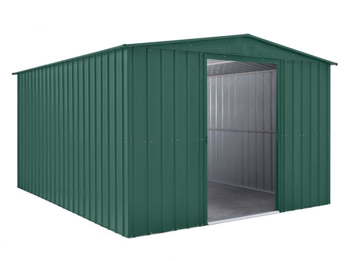 Plechový zahradní domek Globel 10x12 zelený se střešním oknem