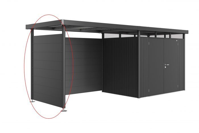 Boční stěna pro HighLine H2, tmavě šedá metalíza - Biohort