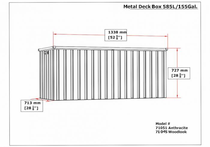 Zahradní úložný box 134 x 72 x 73 cm, 585 l - antracit DURAMAX 71051