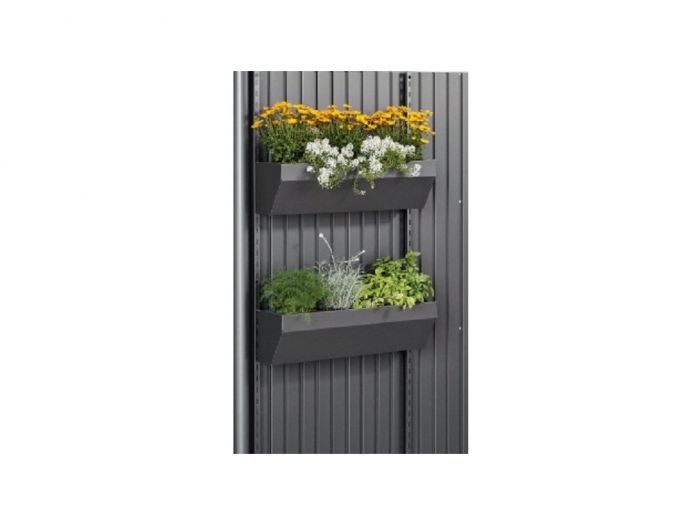FloraBoard květinové truhlíky pro domek Neo tmavě šedá metalíza (balení 2ks) - Biohort