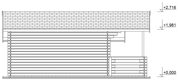 Zahradní domek Luka 400x400 Ekonomik s dvoukřídlými dveřmi a přístřeškem