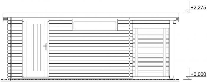 Zahradní domek Alfred 400x300 s přístavbou