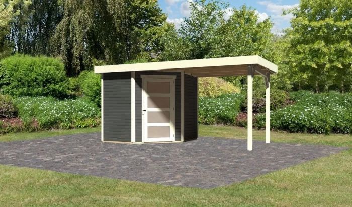 Zahradní domek Karibu SCHWANDORF 3 přístavek 240 cm (77739) terragrau