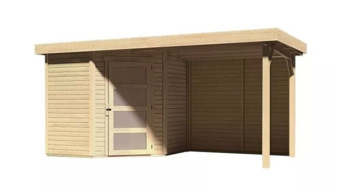 Zahradní domek Karibu SCHWANDORF 3 přístavek včetně zadní stěny 240 cm (9210) natur