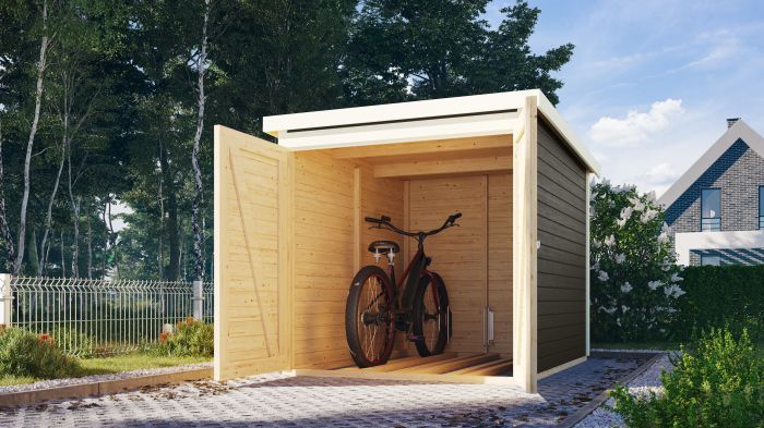 Dřevěná garáž Karibu Fahrradgarage (38646) terragrau