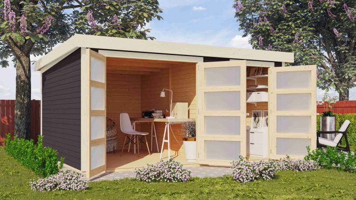 Dřevěný zahradní domek Karibu MÜHLENTRUP 3 (39048) terragrau