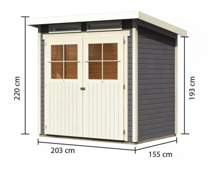 Dřevěný zahradní domek Karibu GLUCKSBURG 2 (68190) terragrau