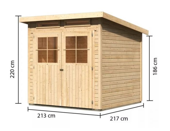 Dřevěný zahradní domek Karibu GLUCKSBURG 3 (57734) natur