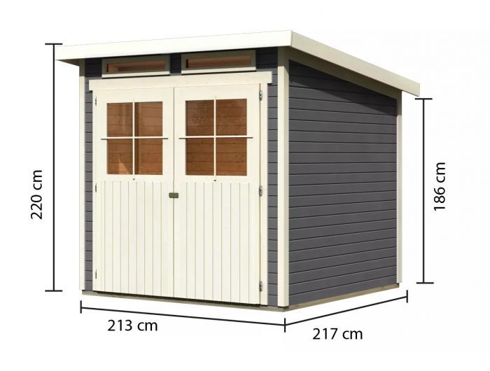 Dřevěný zahradní domek Karibu GLUCKSBURG 3 (68214) terragrau