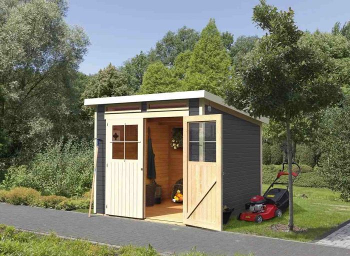 Dřevěný zahradní domek Karibu GLUCKSBURG 4 (68216) terragrau