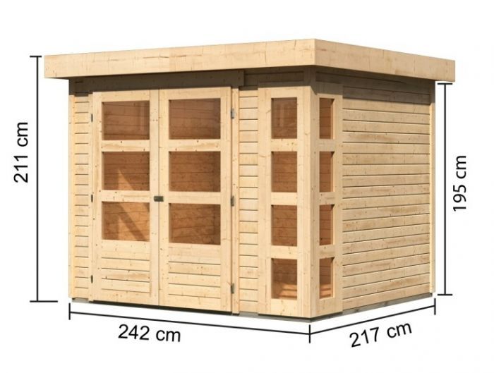 Dřevěný zahradní domek Karibu KERKO 3 (82926) natur
