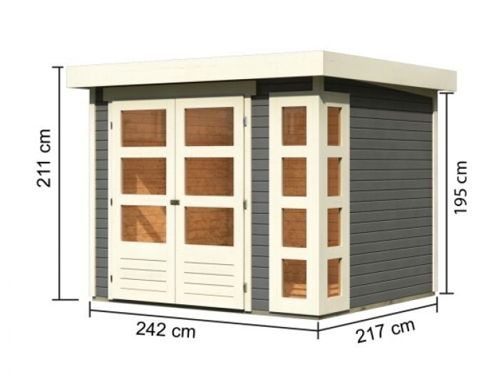 Dřevěný zahradní domek Karibu KERKO 3 (82927) terragrau