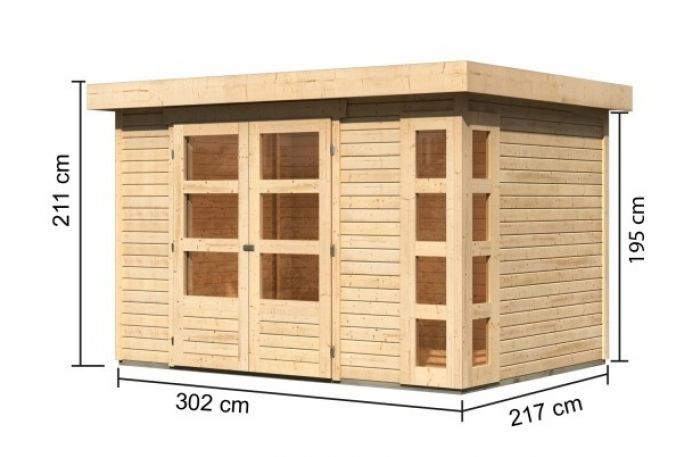 Dřevěný zahradní domek Karibu KERKO 4 (82928) natur