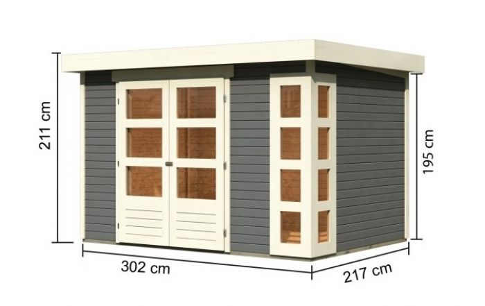 Dřevěný zahradní domek Karibu KERKO 4 (82929) terragrau
