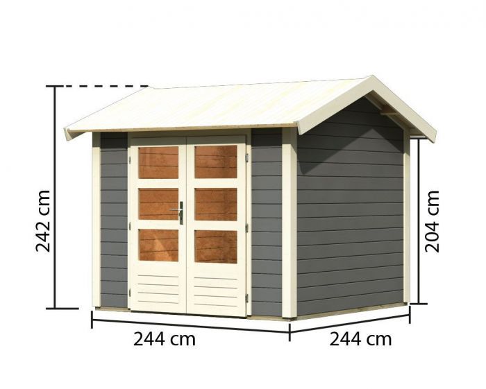 Dřevěný zahradní domek Karibu THERES 3 (31443) terragrau