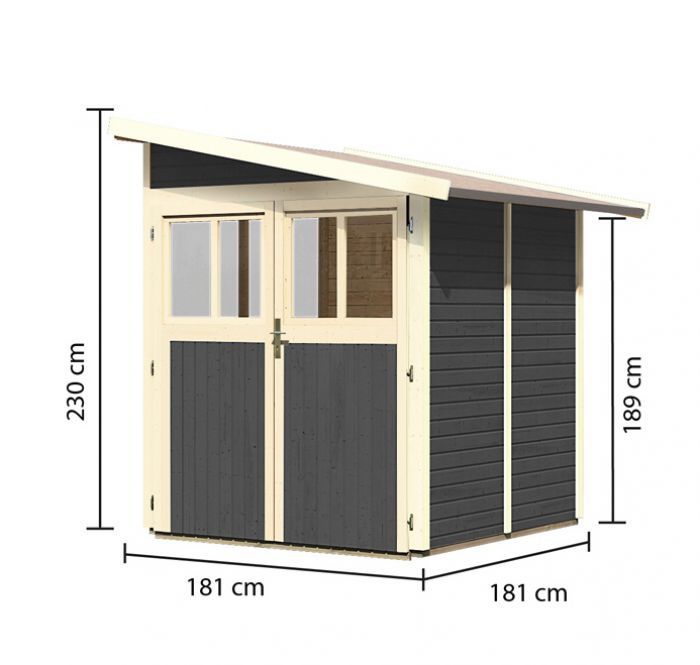 Dřevěný zahradní domek Karibu WANDLITZ 2 (73072) terragrau